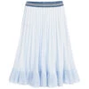 Elsy White & Blue Pleated Skirt