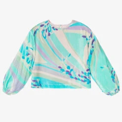 PUCCI Blue Lilly Velour Top