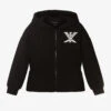 Emporio Armani Girls Black Cotton Zip-Up Top