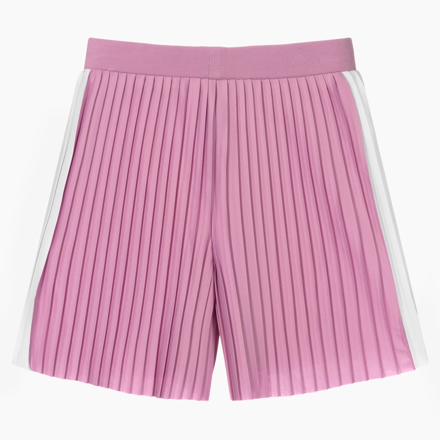 Emporio Armani Girls Lilac Pink & White Pleated Shorts 2 Emporio Armani Girls Lilac Pink & White Pleated Shorts - Image 2