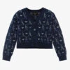 Emporio Armani Girls Navy Blue Knit Cardigan