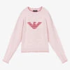 Emporio Armani Girls Pink Logo Knit Sweater