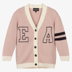 Emporio Armani Girls Pink Wool Knit Cardigan