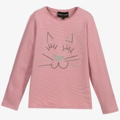 Emporio Armani Pink Logo Cat Top