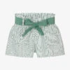 Everything Must Change Girls Green & White Striped Shorts