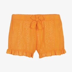 Everything Must Change Girls Orange Cotton Shorts