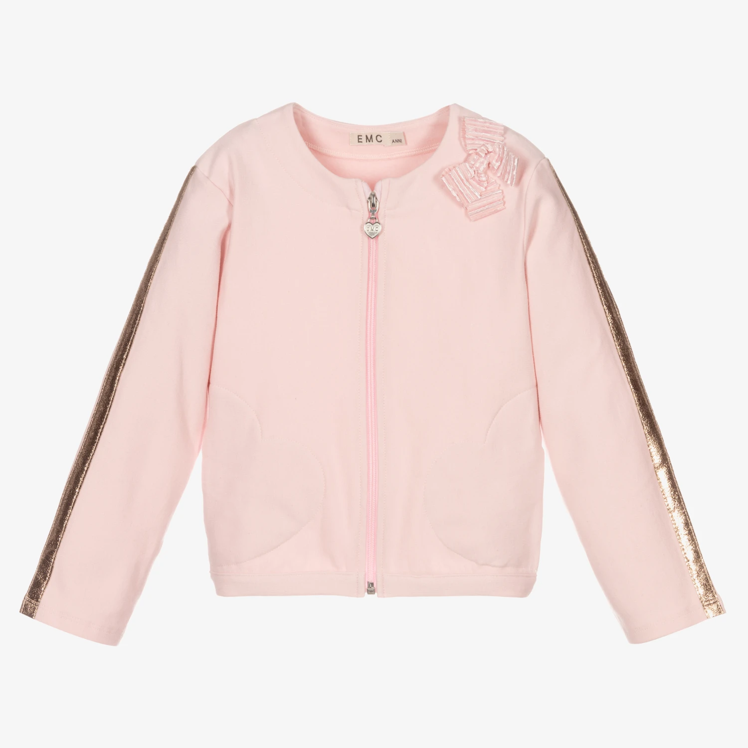 Everything Must Change Girls Pink Cotton Zip-Up Top 1 Everything Must Change Girls Pink Cotton Zip-Up Top