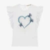 Everything Must Change Girls White Cotton Ruffled T-Shirt