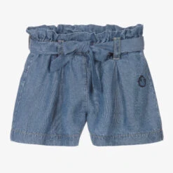 Falcotto By Naturino Girls Blue Lyocell Chambray Shorts