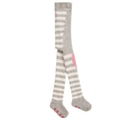 Falke Grey & White Striped Tights