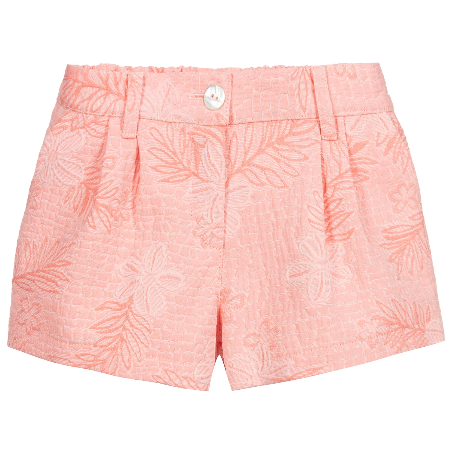 Fina Ejerique Girls Orange Jacquard Shorts 1 Fina Ejerique Girls Orange Jacquard Shorts