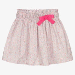 Fina Ejerique Girls Pink Floral Cotton Skirt
