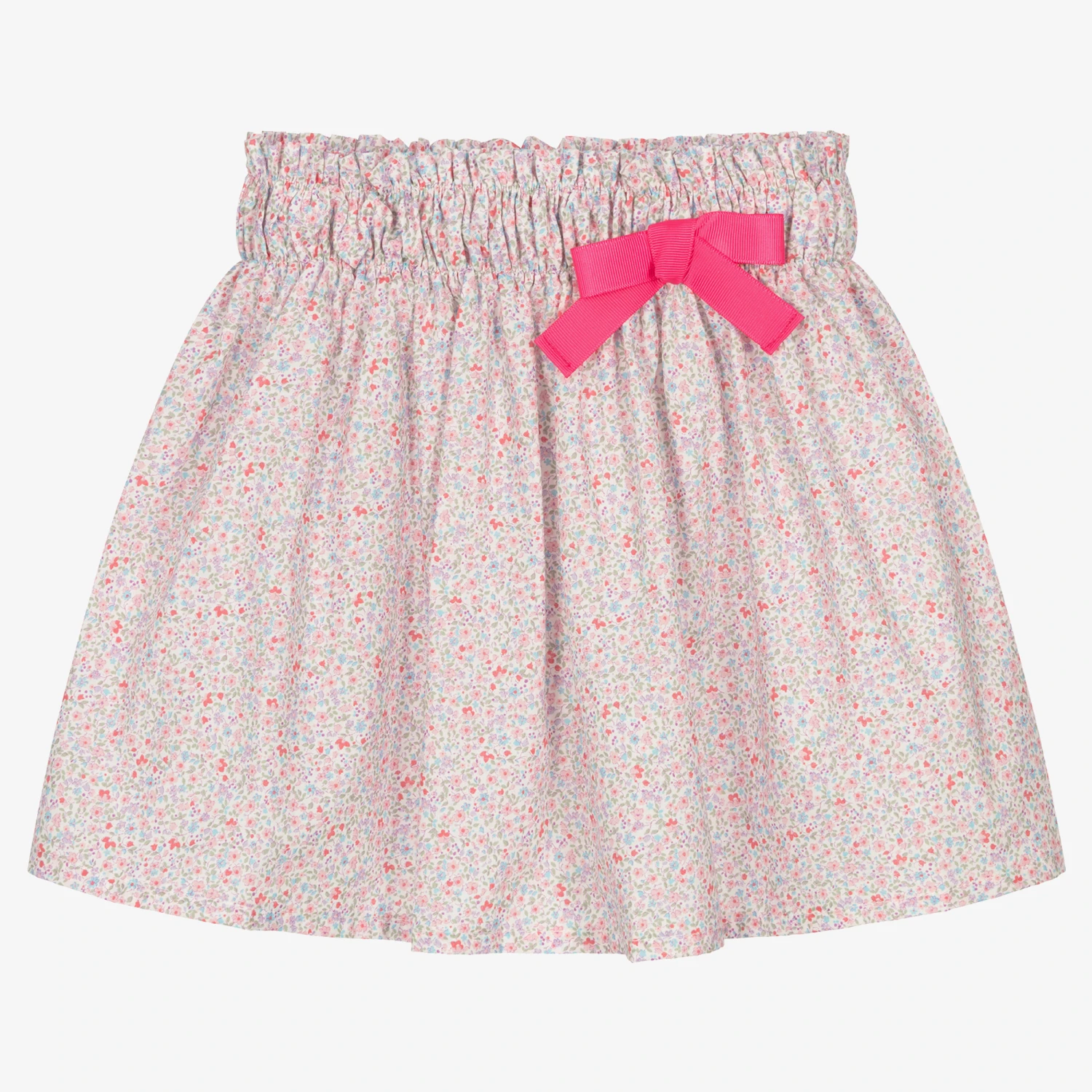 Fina Ejerique Girls Pink Floral Cotton Skirt 1 Fina Ejerique Girls Pink Floral Cotton Skirt