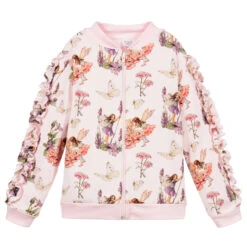 Flower Fairies™ By Childrensalon Girls Pink Cotton Zip-Up Top