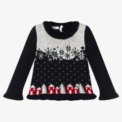 Foque Girls Blue Festive Sweater