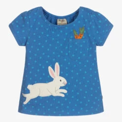 Frugi Girls Blue Cotton T-Shirt