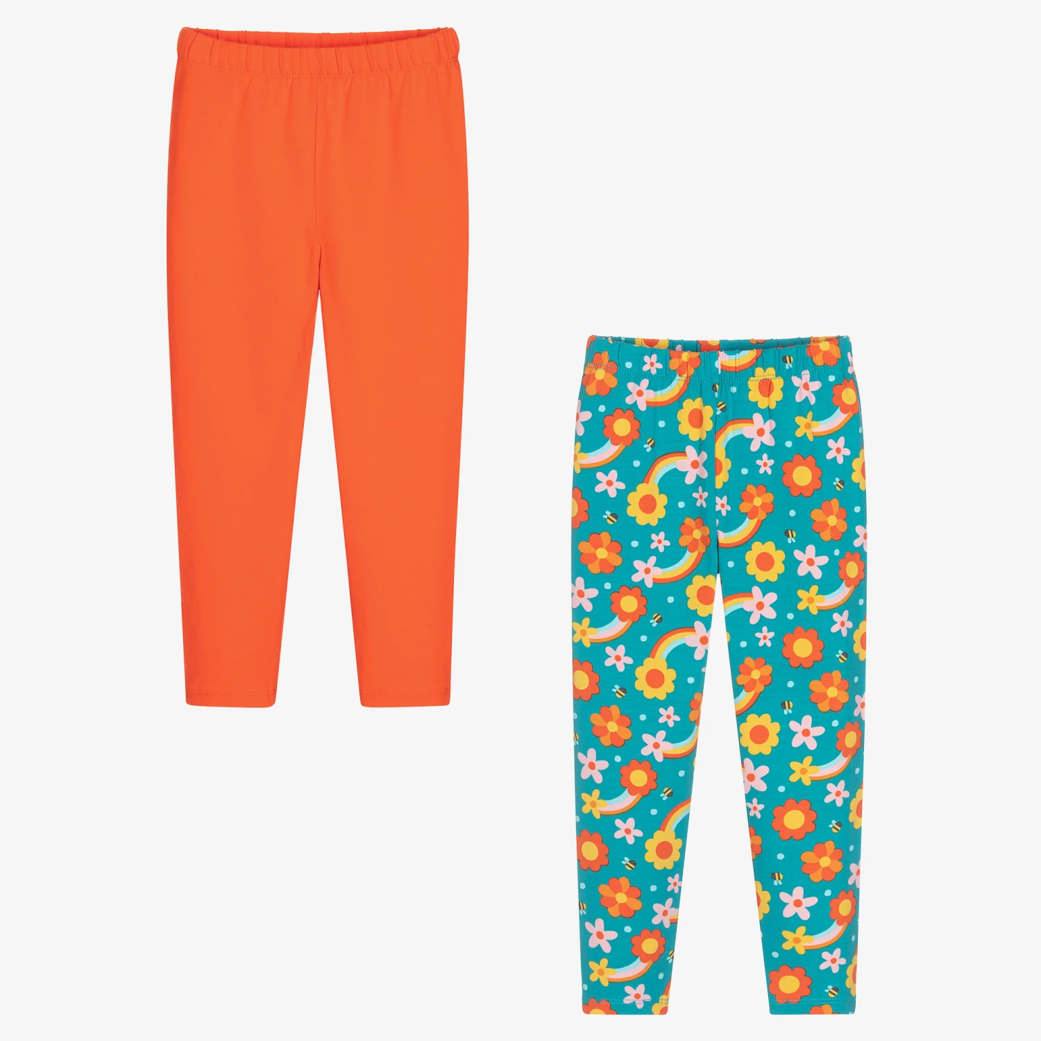 Frugi Girls Cotton Leggings (2 Pack) 1 Frugi Girls Cotton Leggings (2 Pack)