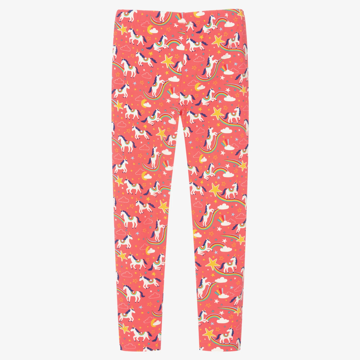 Frugi Girls Pink Cotton Unicorn Leggings 2 Frugi Girls Pink Cotton Unicorn Leggings - Image 2