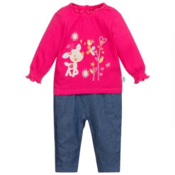 FS Baby Girls Pink & Blue Trousers Set