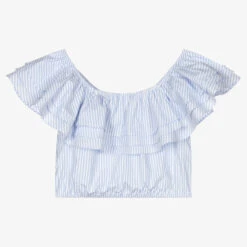 Fun & Fun Blue Striped Cotton Blouse