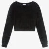 Fun & Fun Chic Girls Black Fluffy Knit Jumper