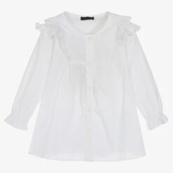 Fun & Fun Girls Ivory Cotton Blouse