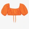 Fun & Fun Girls Orange Cotton Cropped Blouse