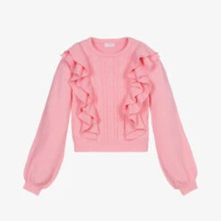 Fun & Fun Chic Girls Pink Cable Knit Sweater