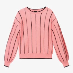 Fun & Fun Girls Pink Striped Sweater