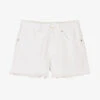 Fun & Fun Girls White Frayed Denim Shorts