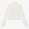 Fun & Fun Ivory Ribbed Roll Neck Top