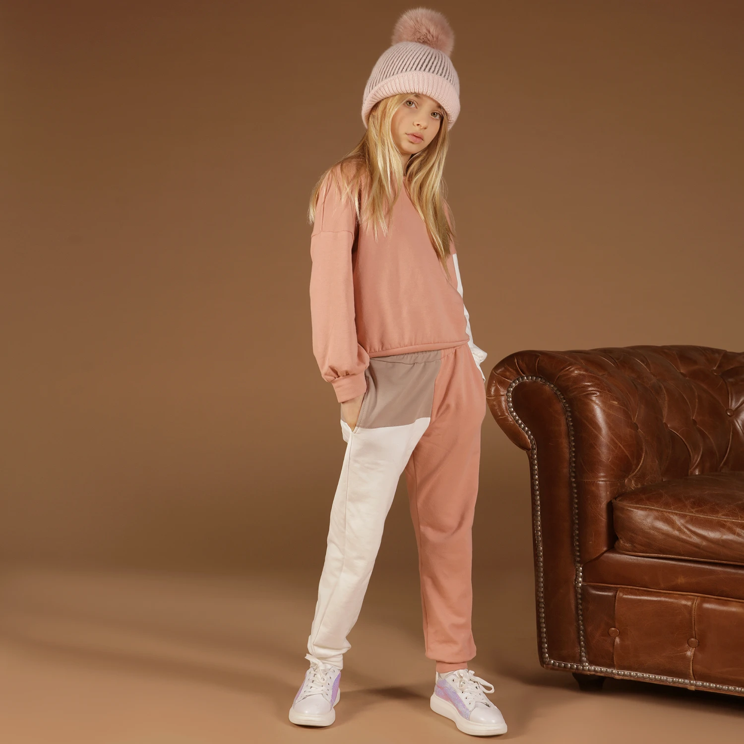 Fun & Fun Chic Pink Colour Block Joggers 2 Fun & Fun Chic Pink Colour Block Joggers - Image 2