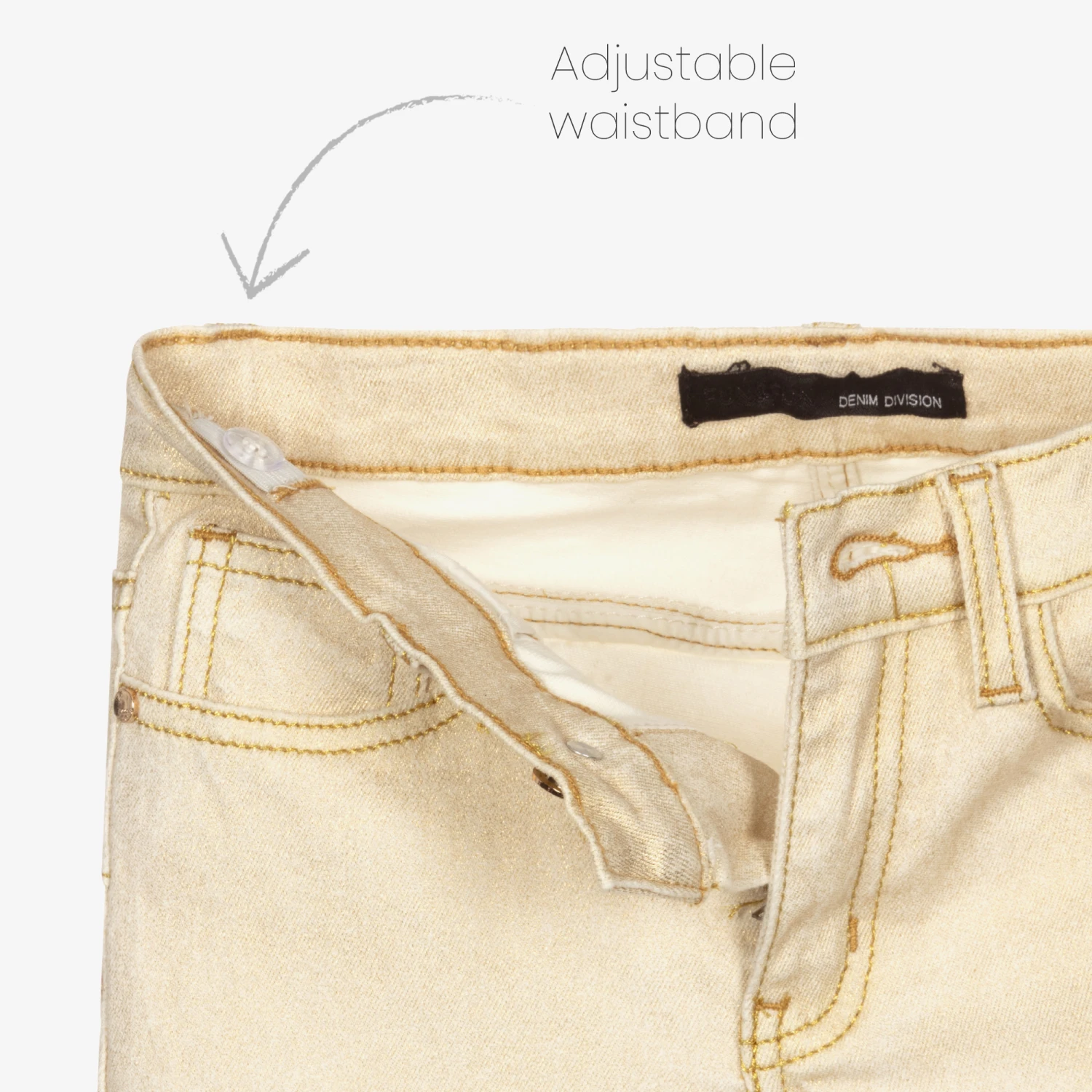 Fun & Fun Sparkly Gold Cotton Trousers 3 Fun & Fun Sparkly Gold Cotton Trousers - Image 3