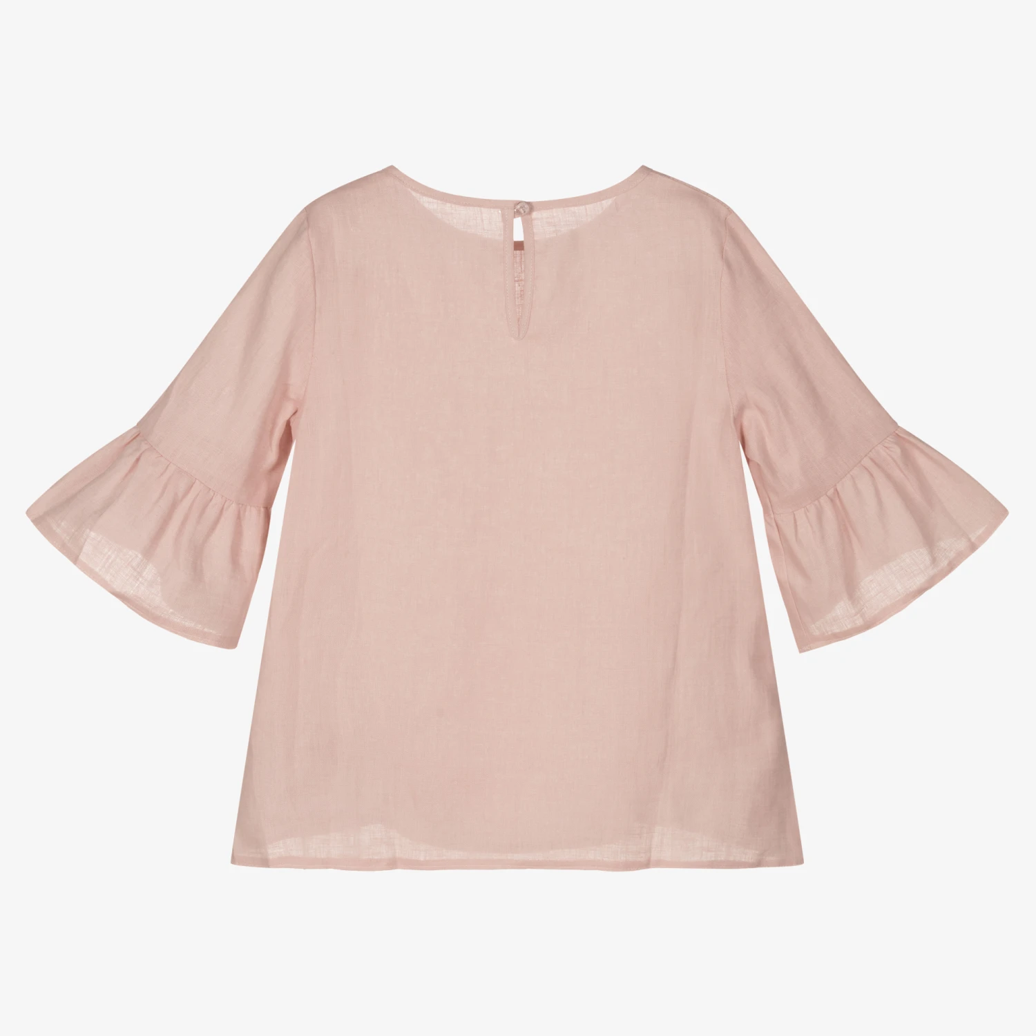Giamo Girls Pink Linen Blouse 2 Giamo Girls Pink Linen Blouse - Image 2