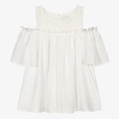 Giamo Girls White Chiffon Blouse