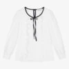 Giamo Girls White Ruffle Blouse