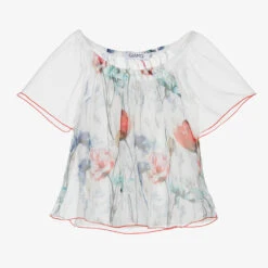 Giamo White Floral Blouse & Vest Top