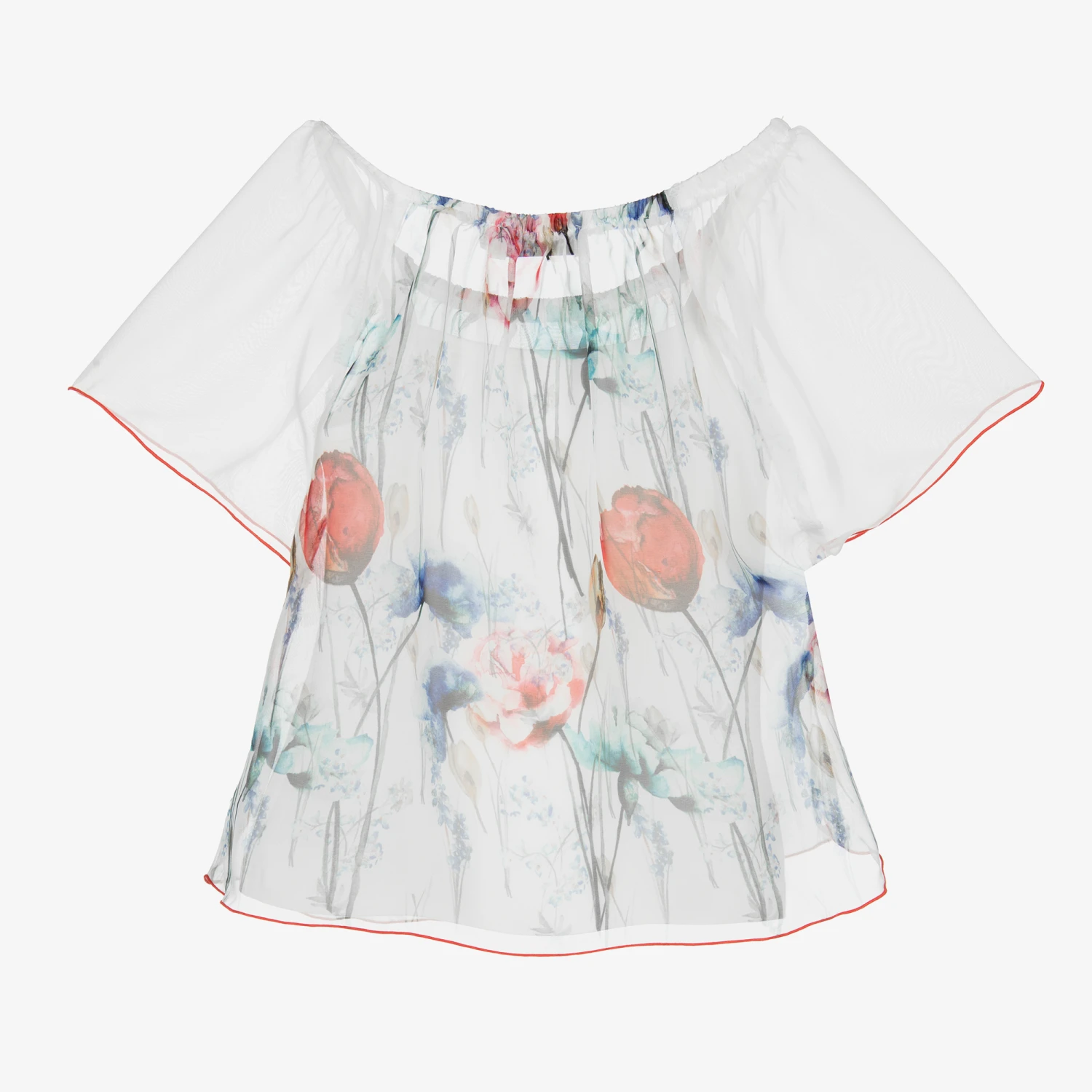 Giamo White Floral Blouse & Vest Top 3 Giamo White Floral Blouse & Vest Top - Image 3