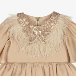 Graci Girls Gold Feather Satin Dress -Deals Whimsy Collection Store graci girls gold feather satin dress 506630 1c4cd8affa9911cf35e5b1aab07588d0129ce08f