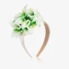 Graci Girls Ivory & Green Lily Hairband