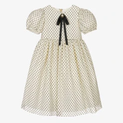 Graci Girls Ivory Polka Dot Dress