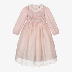 Graci Girls Pink Tulle Dot Dress