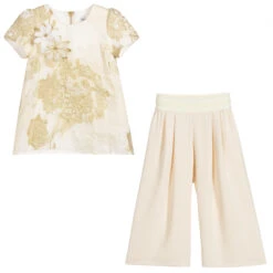 Graci Ivory & Gold Culottes Set -Deals Whimsy Collection Store graci ivory gold culottes set 309519 898ddc95b49be53168dfadf1c775f690f890f5ba
