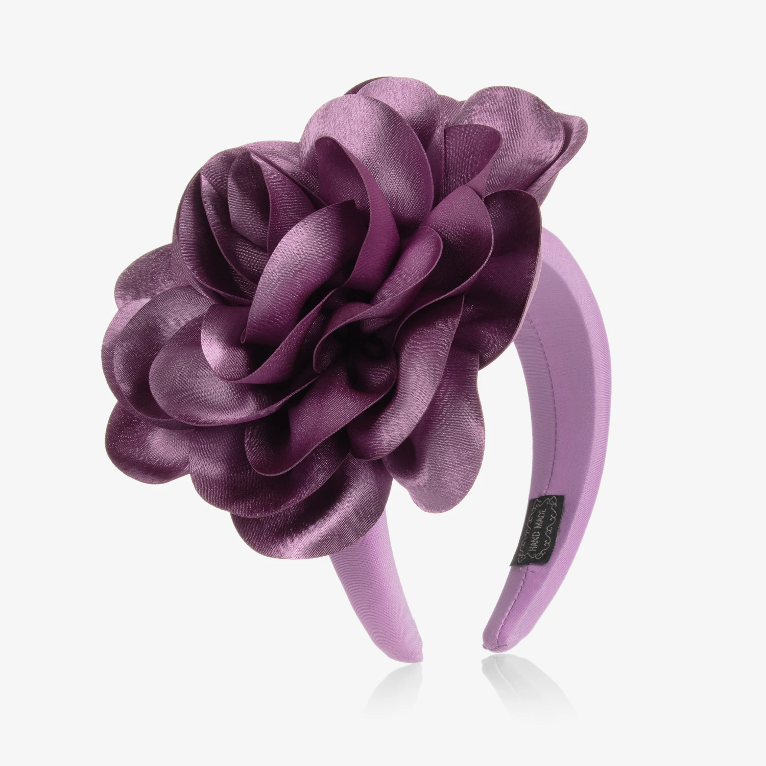 Graci Purple Satin Flower Hairband 1 Graci Purple Satin Flower Hairband