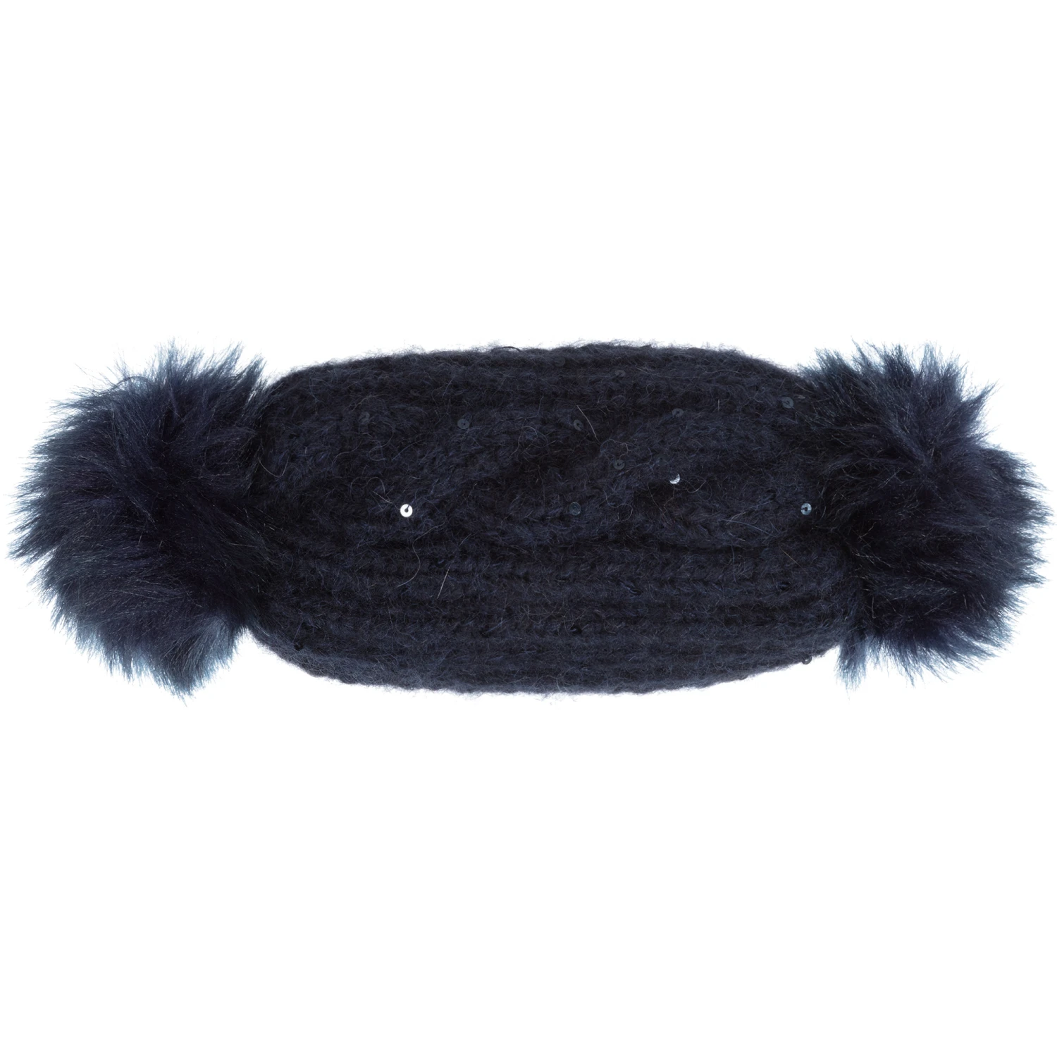 Grevi Blue Knitted Pom-Pom Headband 4 Grevi Blue Knitted Pom-Pom Headband - Image 4