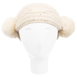 Grevi Ivory Knitted Pom-Pom Headband