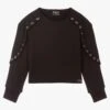 Guess Girls Black Cotton Sweatshirt