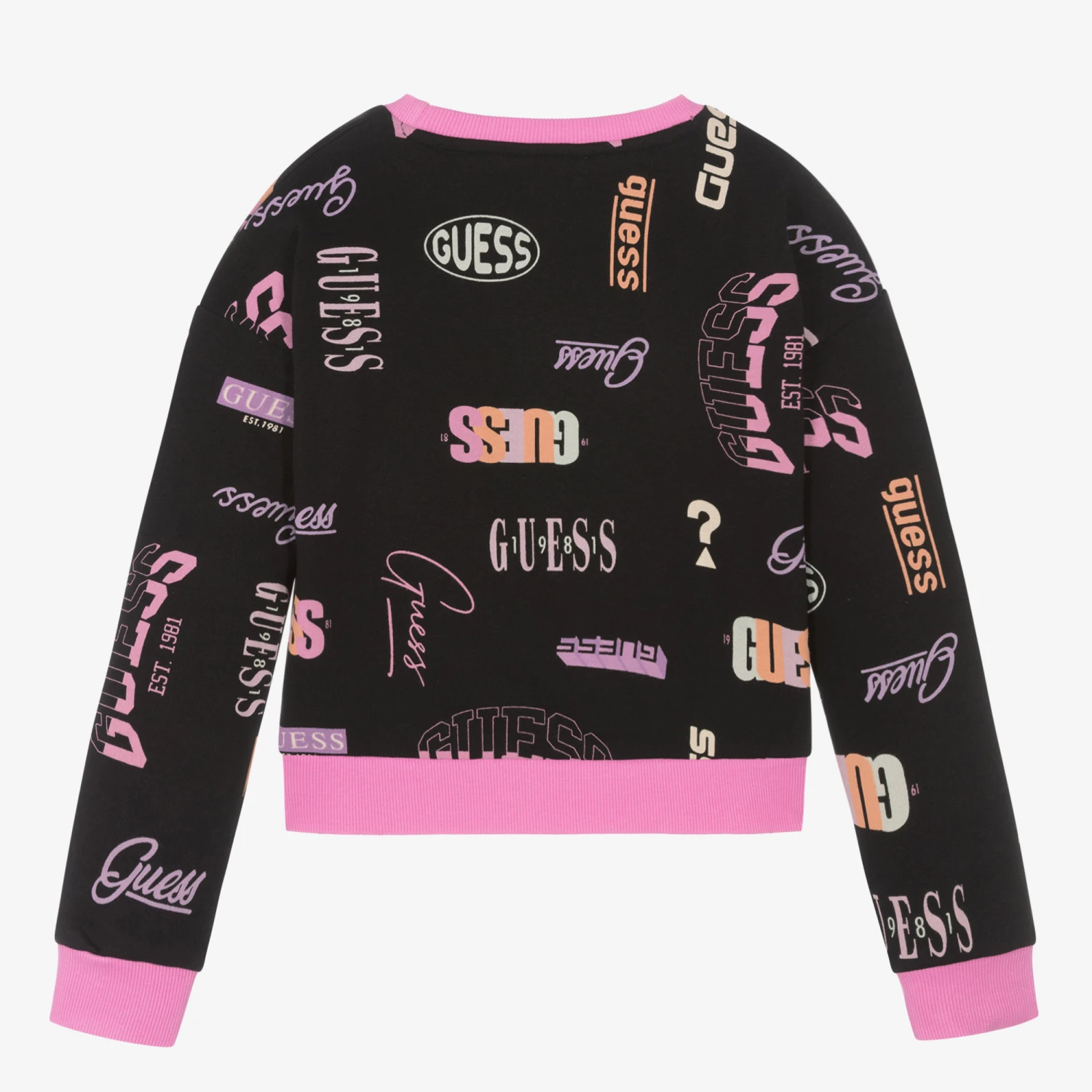 Guess Girls Black Logo Sweatshirt 2 Guess Girls Black Logo Sweatshirt - Image 2