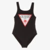 Guess Girls Black Triangle Logo Swimsuit