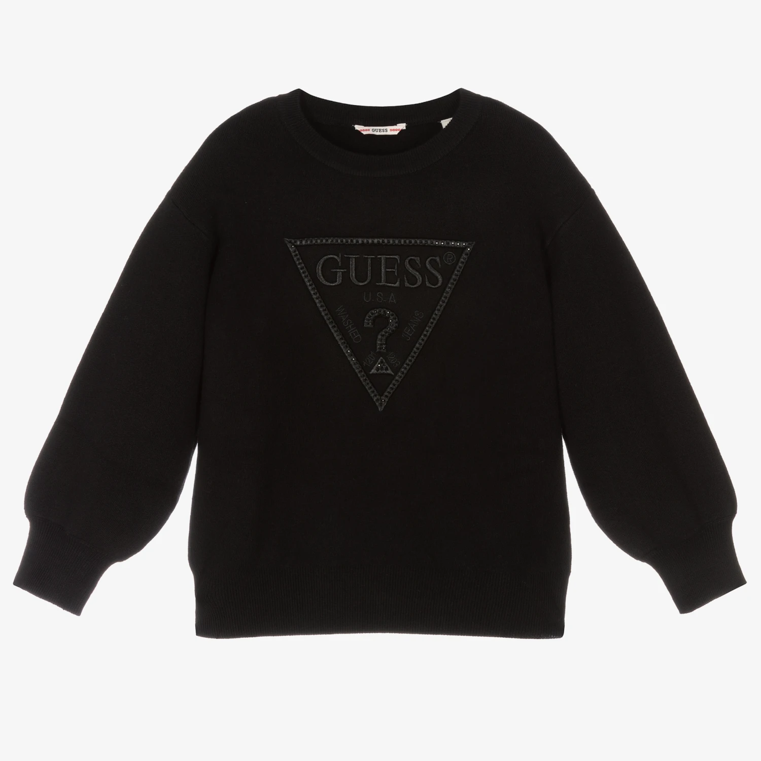Guess Girls Black Viscose Sweater 1 Guess Girls Black Viscose Sweater